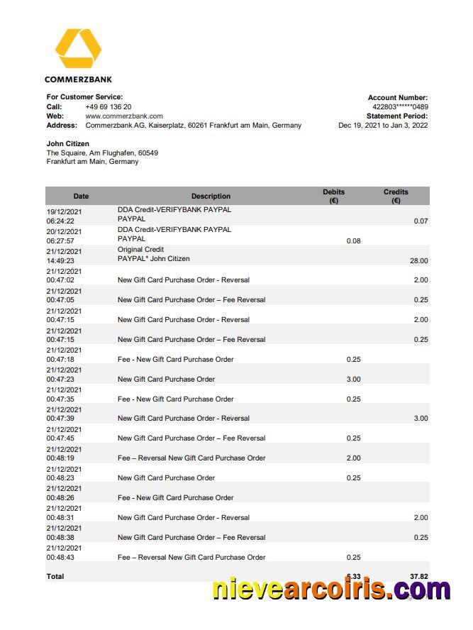 Germany Commerzbank statement